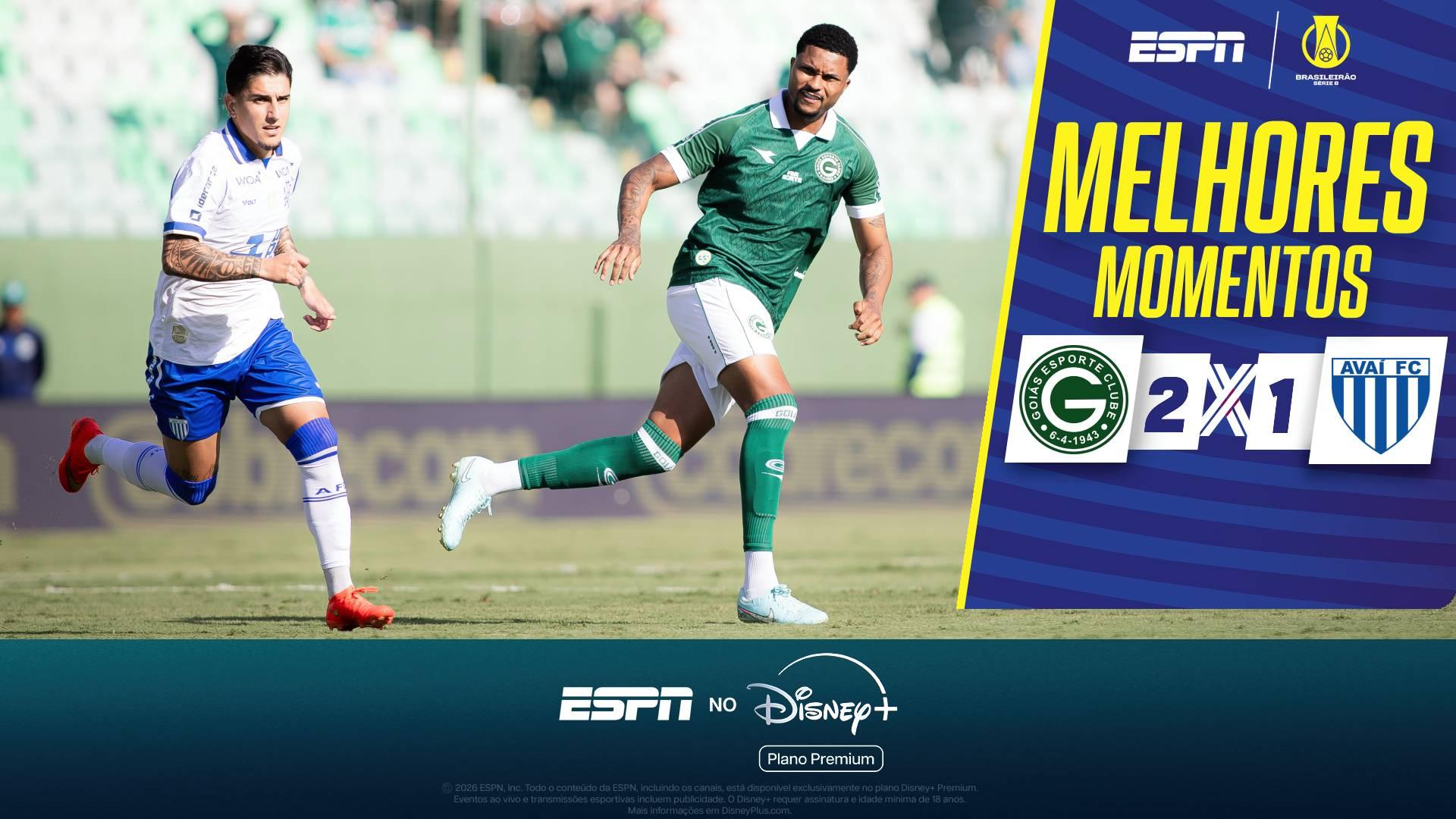 Goiás começa atrás, mas vira o jogo e Avaí segue no Z-4 da Série B; melhores momentos