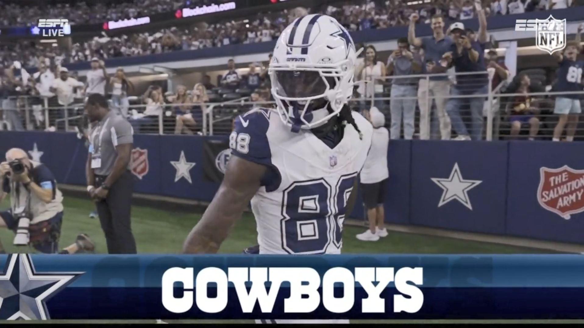 Touchdown Cowboys! Prescott encontra Lamb no fundo da endzone em lindo play action
