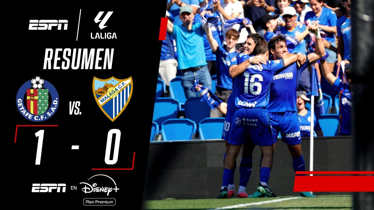 Con gol de Azón, Getafe le ganó a Málaga sobre el final