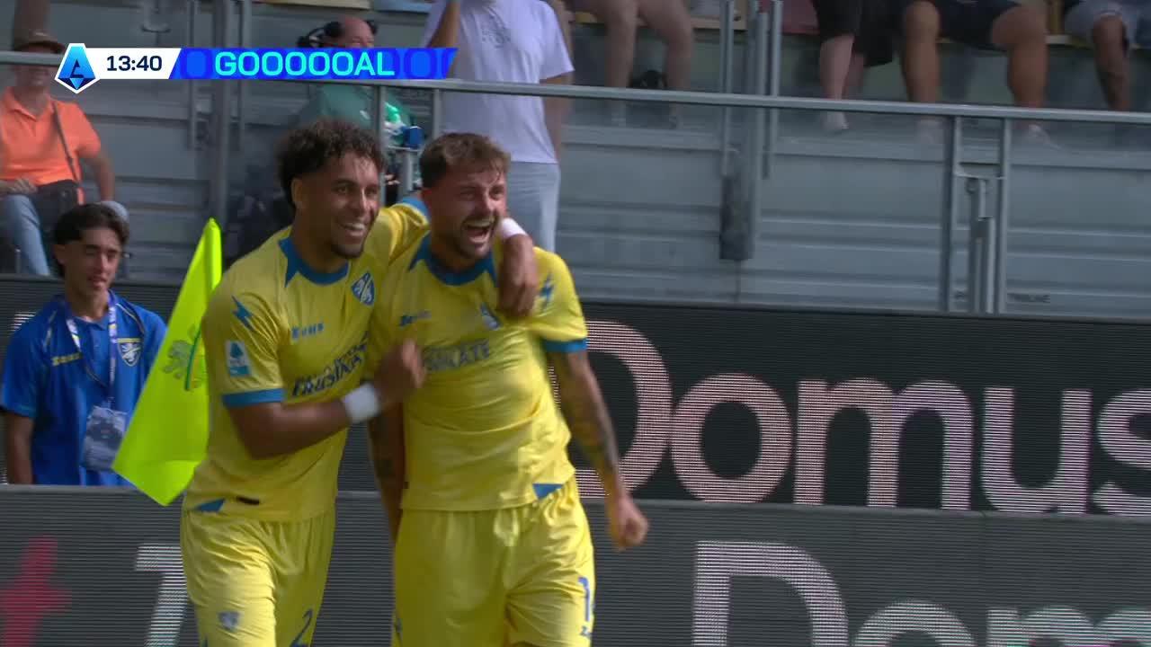 Calo le rompió el arco a Butez y puso el 1-0 para Frosinone