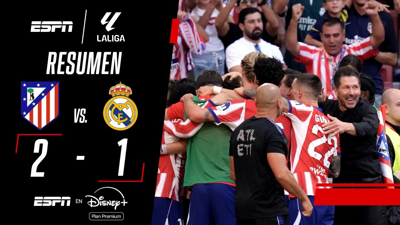 En un partido repleto de emociones, Atlético Madrid derrotó 2-1 al Real Madrid y se quedó con el derbi de la ciudad