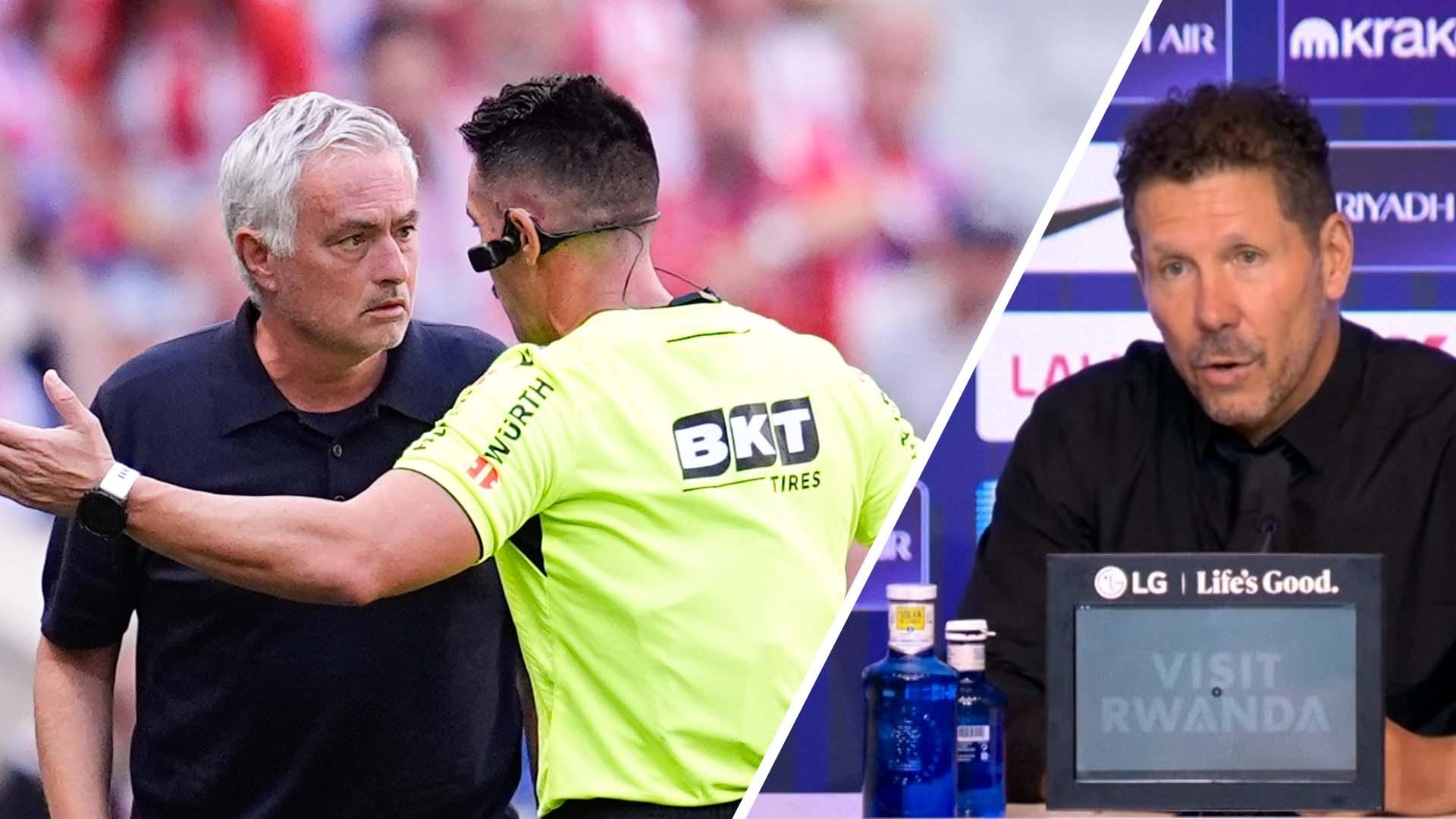 Simeone: Mourinho crossed a line with referee rant after Madrid derby