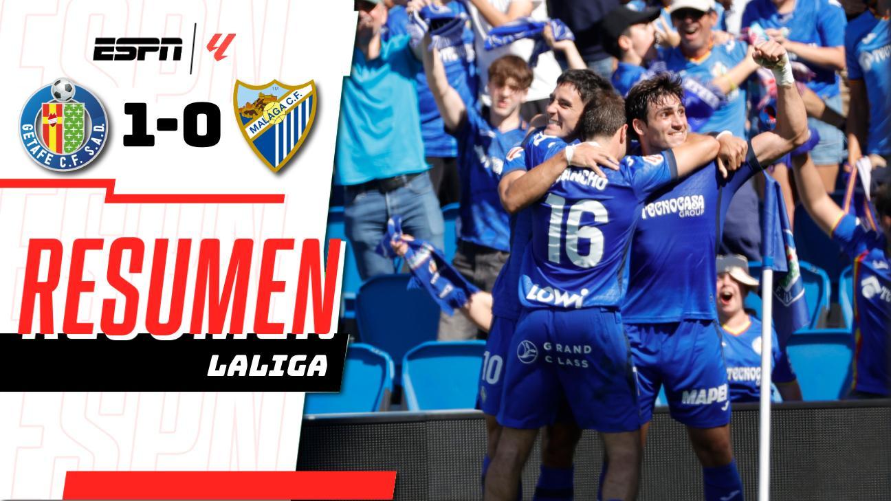 ¡Iván Azón marca al 84' y le da la victoria al Getafe 1-0 ante el Málaga!