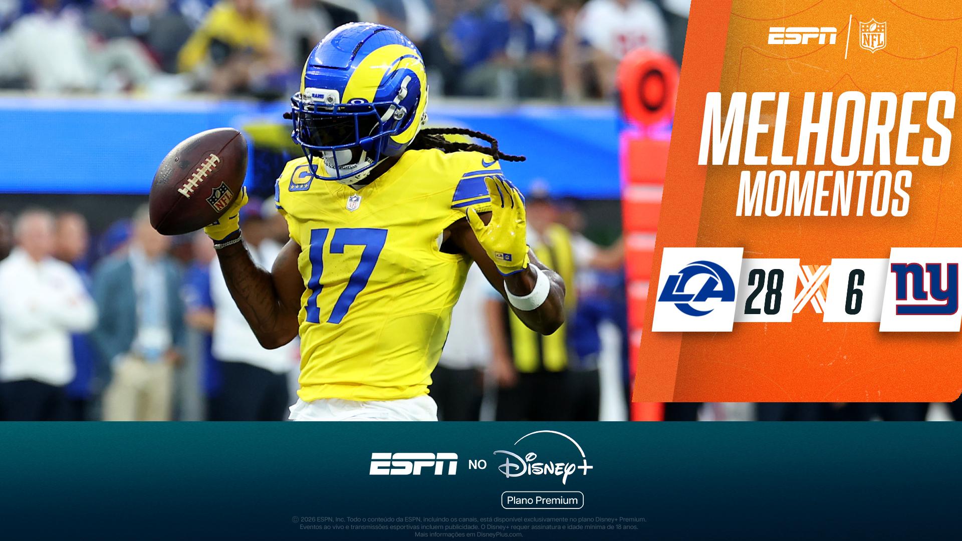 Stafford e Adams comandam vitória dos Rams contra os Giants no MNF; VEJA os melhores momentos