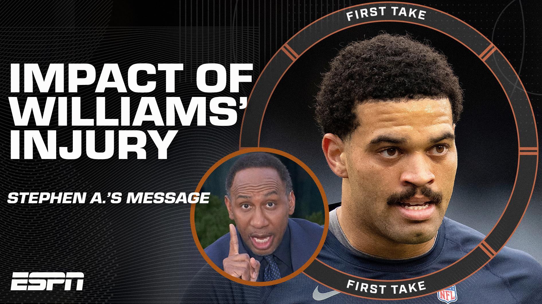 'No Caleb Williams, no Chicago Bears relevancy! Stephen A. on the QB's injury