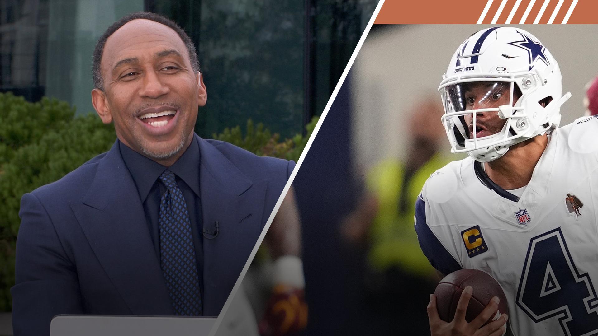 What has Stephen A. so gleeful about the Cowboys after their win over the Commanders?