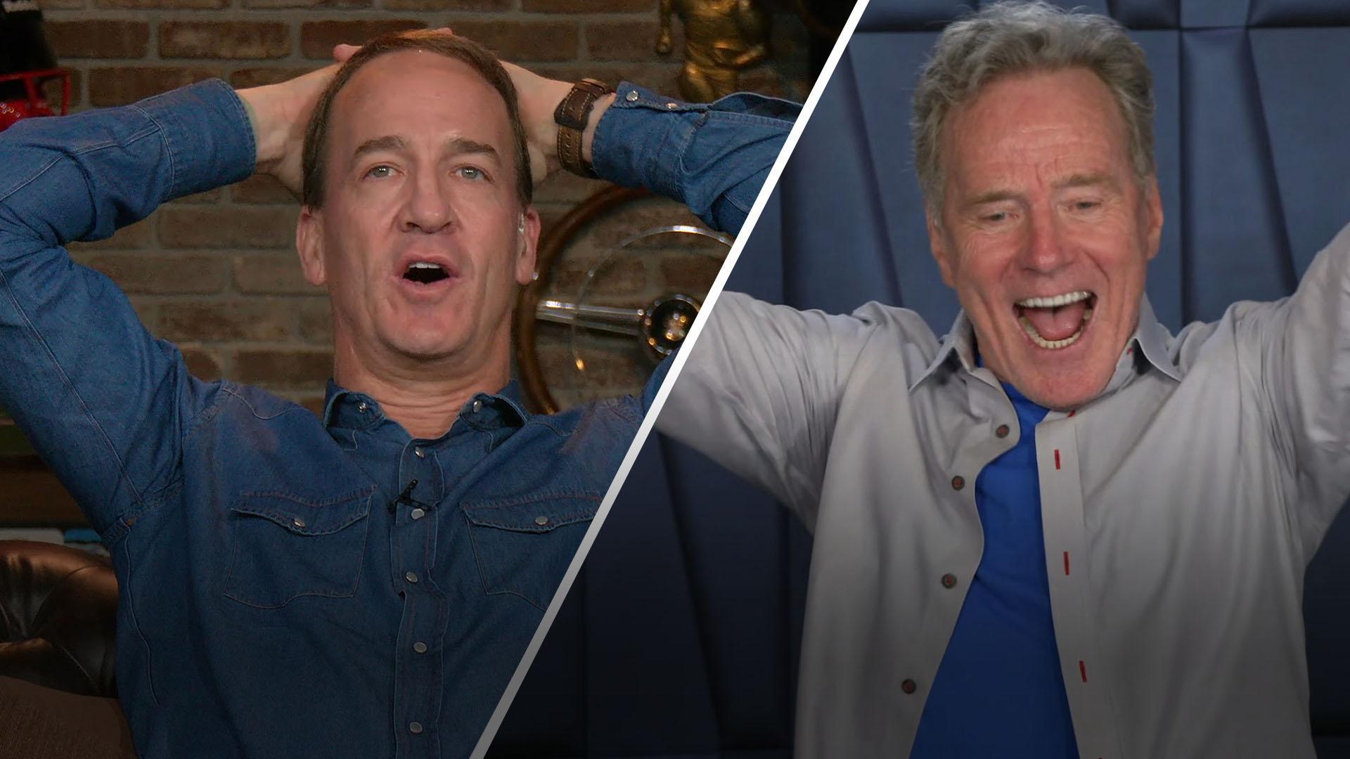 Peyton fumes over INT while 'Breaking Bad' star Bryan Cranston celebrates