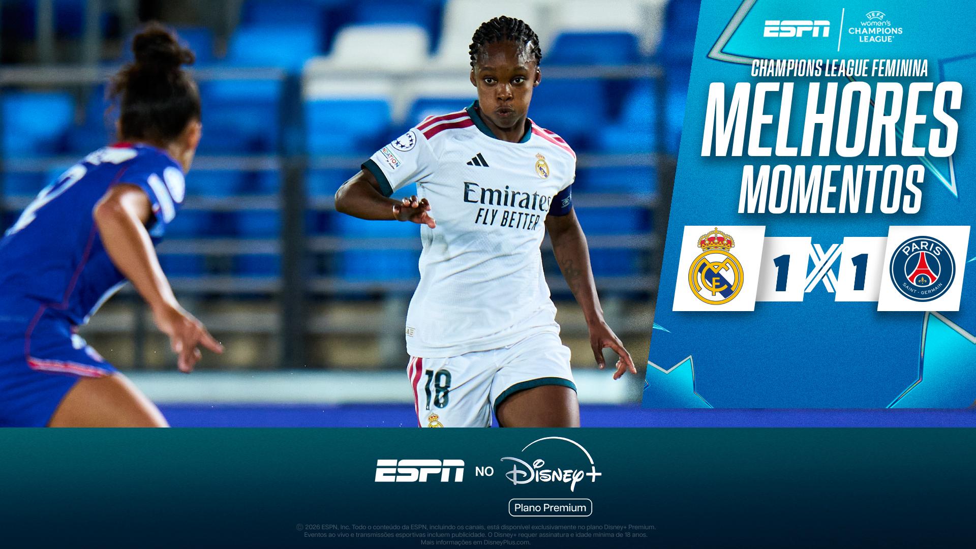 PSG sai atrás, mas busca empate contra o Real Madrid fora de casa na Champions League feminina; VEJA como foi