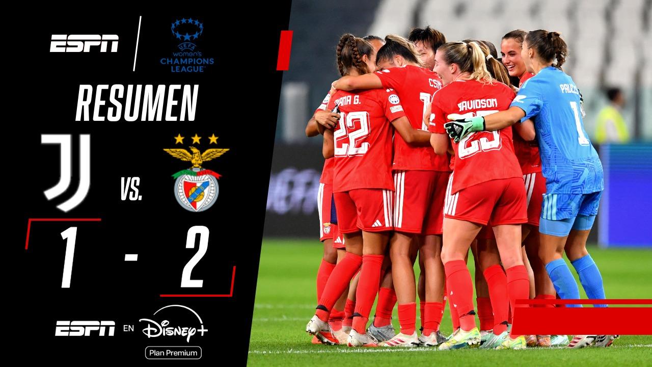 En fútbol femenino, Benfica se impuso 2-1 sobre Juventus en el inicio de la UEFA Champions League
