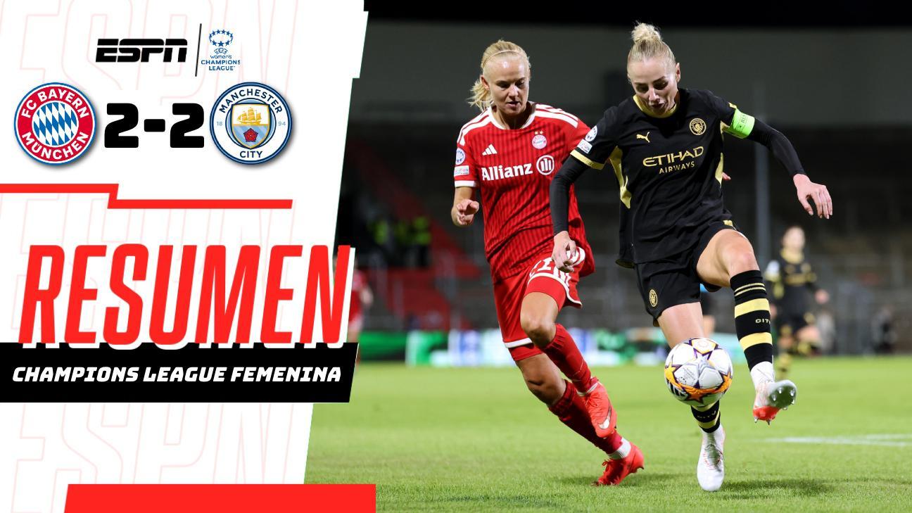 Manchester City rescata el empate de último momento ante el Bayern Munich