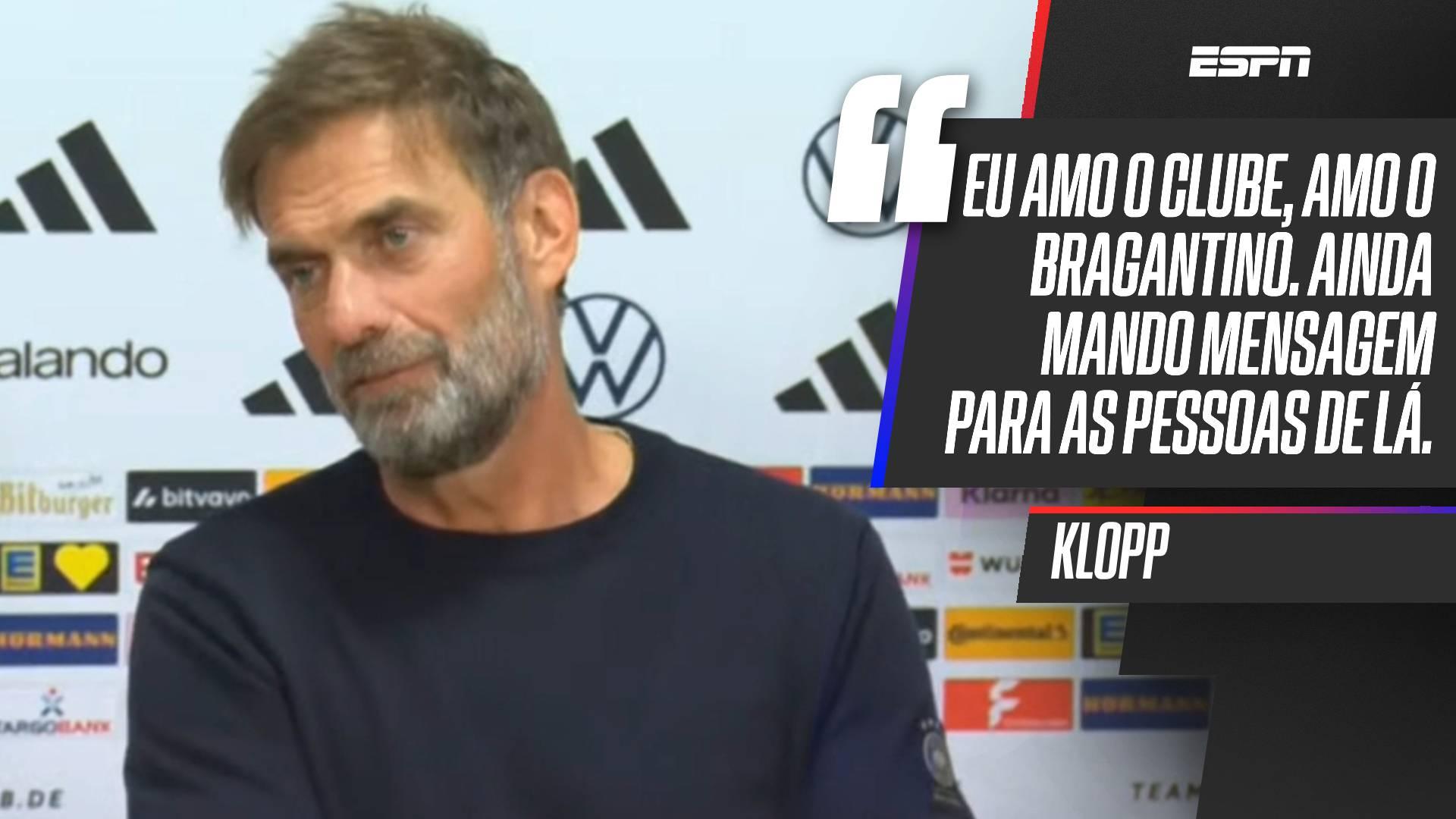 Klopp rasga elogios ao Red Bull Bragantino e diz que ama o clube: 'Há pessoas maravilhosas trabalhando lá'