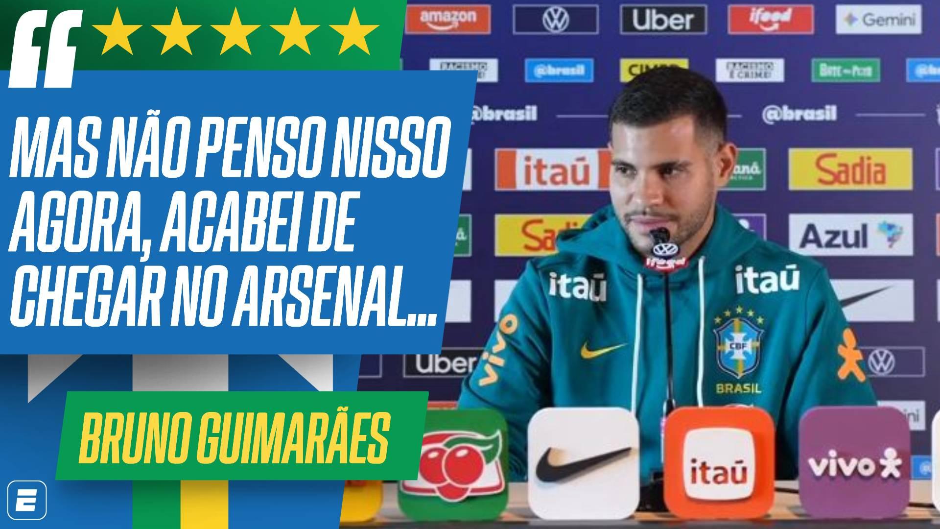 Bruno Guimarães revela vontade de jogar no Brasil no futuro e cita clubes: 'Tenho muita gratidão'