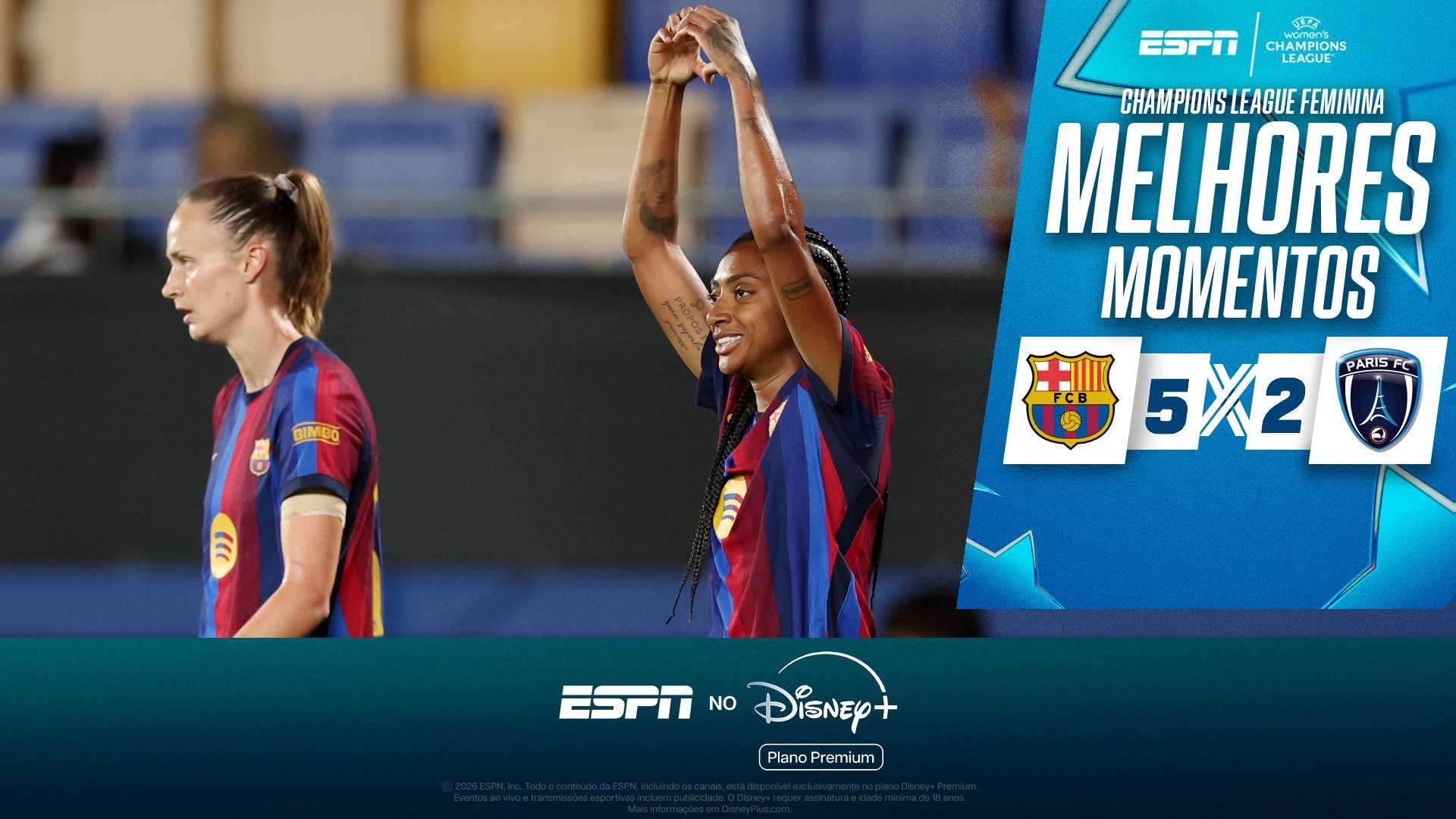 Brasileira Kerolin marca, Barcelona atropela o Paris FC e estreia com vitória na Champions League feminina; melhores momentos