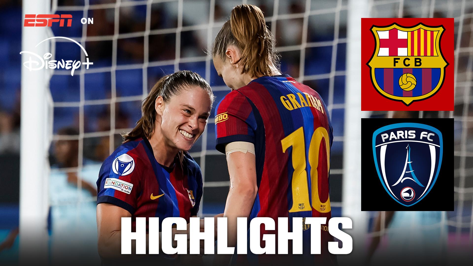 Barcelona come from behind to beat Paris FC 5-2 in the UWCL