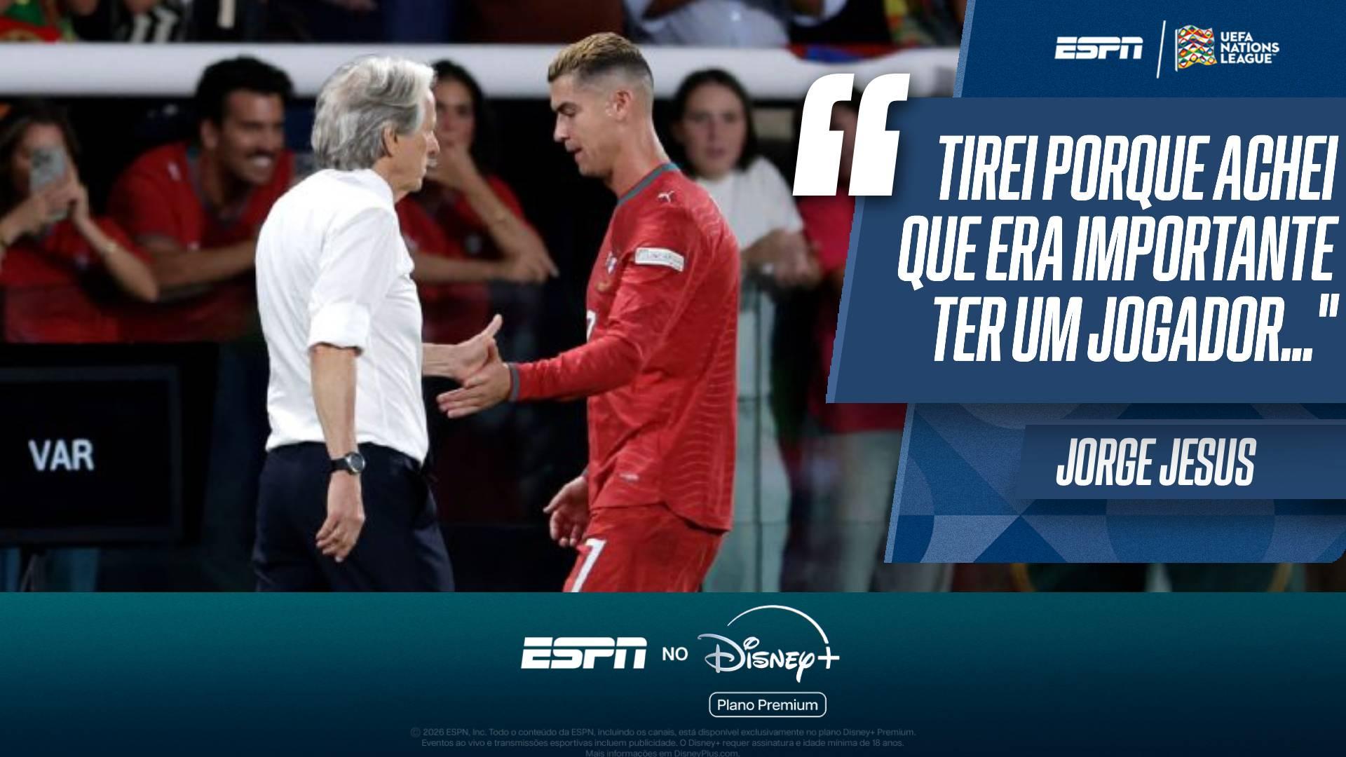 Jorge Jesus explica por que substiuiu Cristiano Ronaldo em Portugal x País de Gales