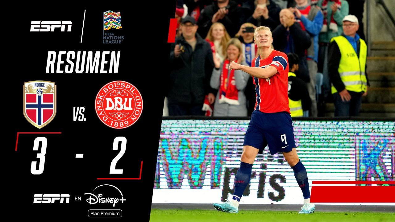 Con doblete de Haaland, Noruega le ganó a Dinamarca en la UEFA Nations League