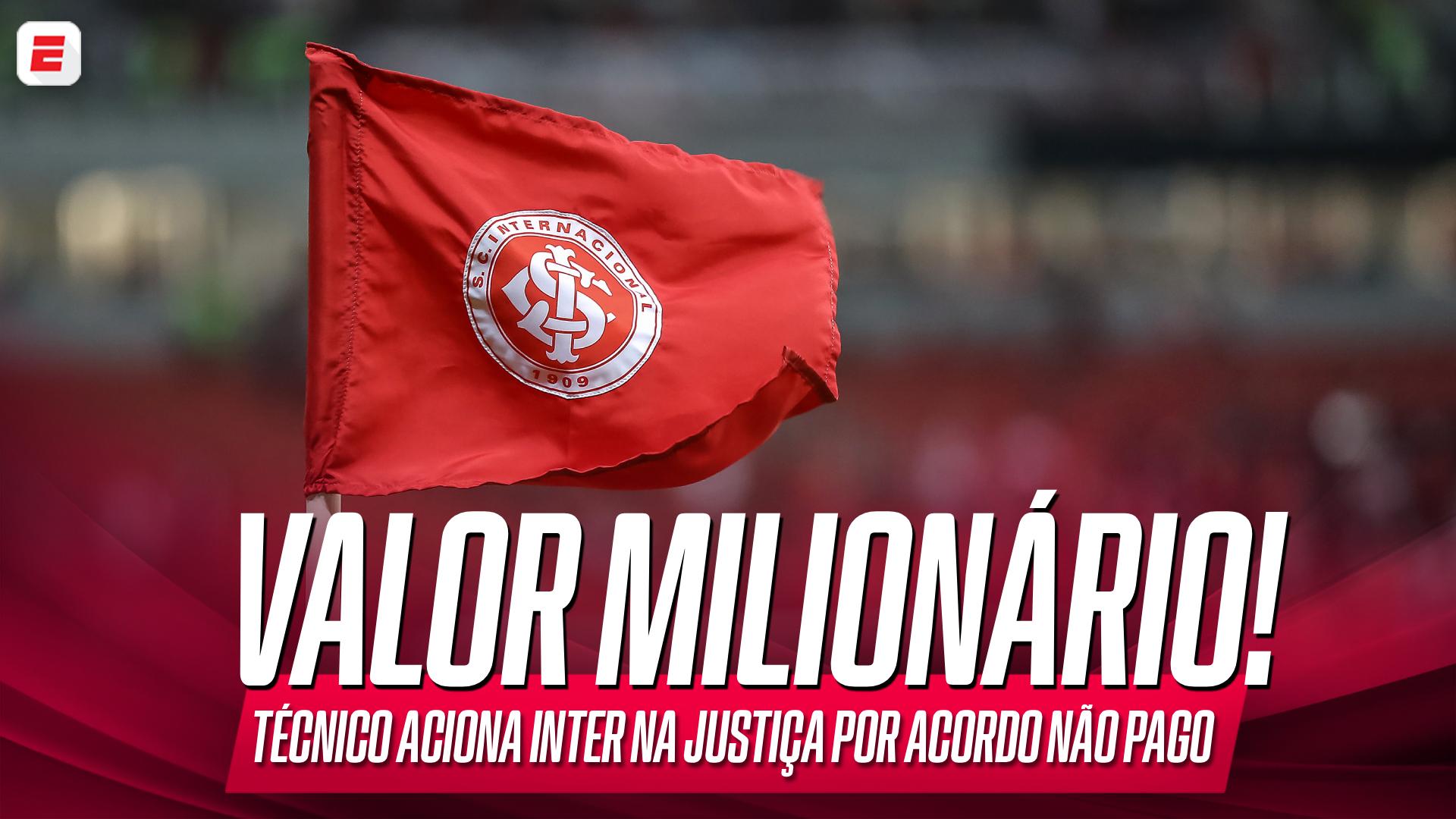 Técnico cobra valor milionário do Inter na Justiça após clube não pagar acordo; entenda