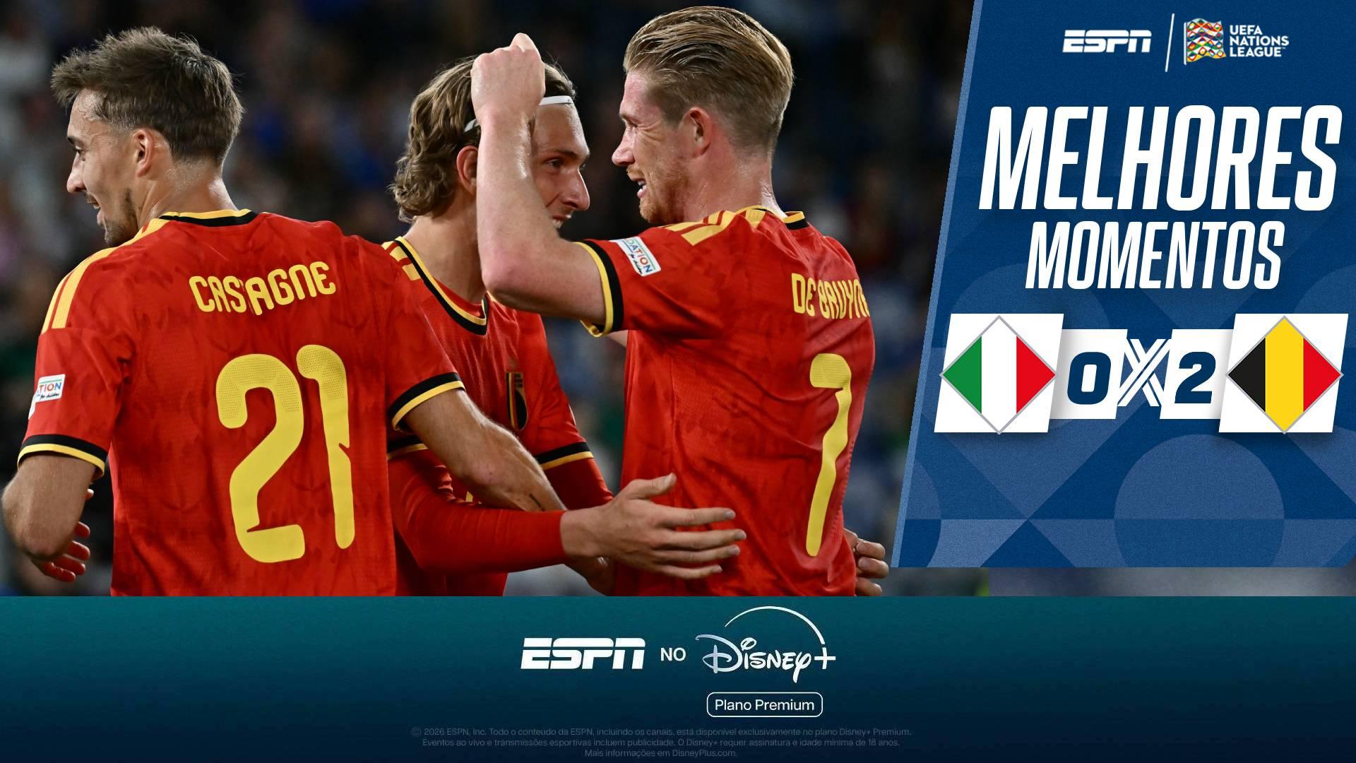 Bélgica domina, vence Itália e estreia bem na Nations League; melhores momentos