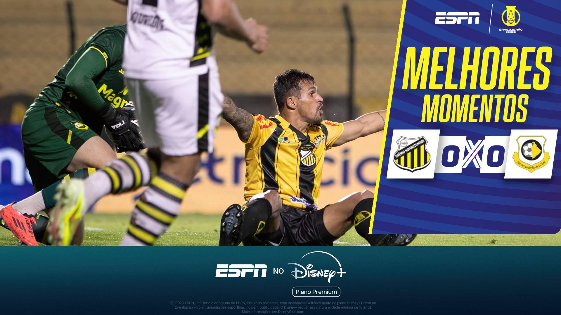 Novorizontino não sai do empate com o São Bernardo e perde chance de sonhar com a liderança na Série B