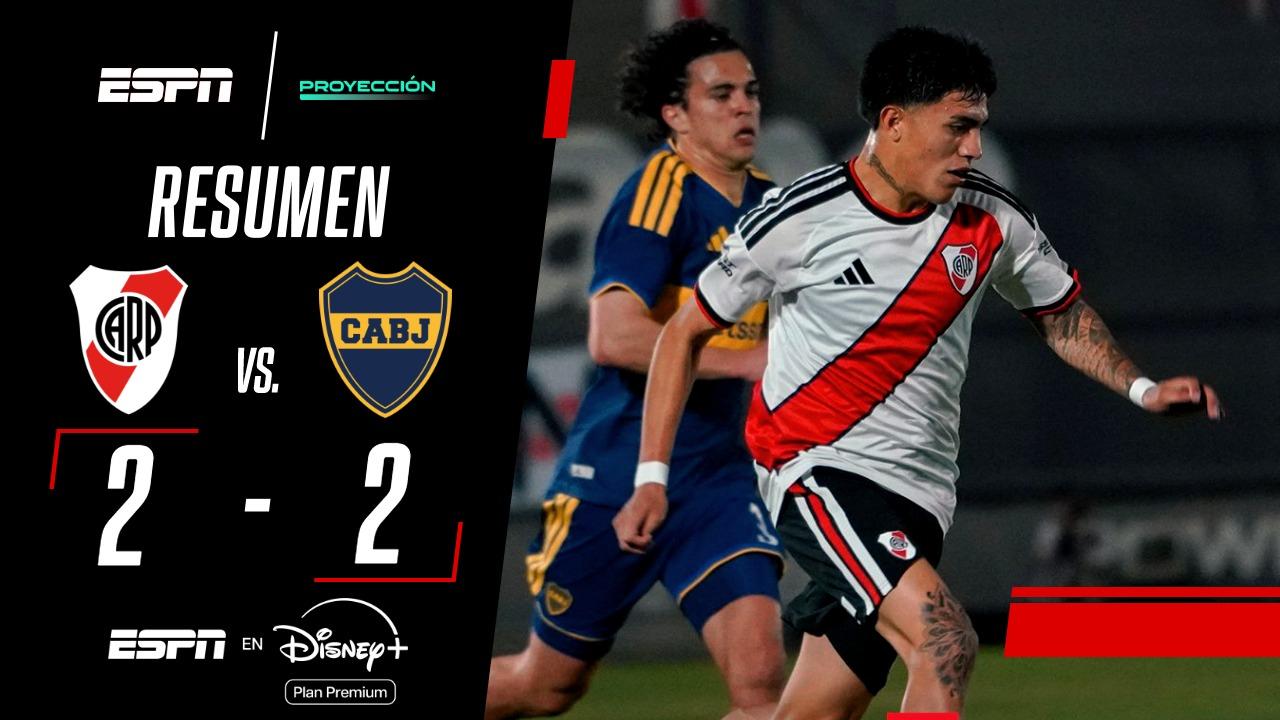 ¡Partidazo en el Torneo Proyección! River y Boca igualaron 2-2