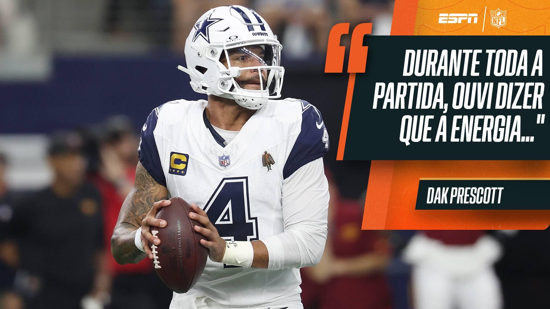 Dak Prescott se empolga com torcida brasileira antes de jogo da NFL: 'A energia é incrível'