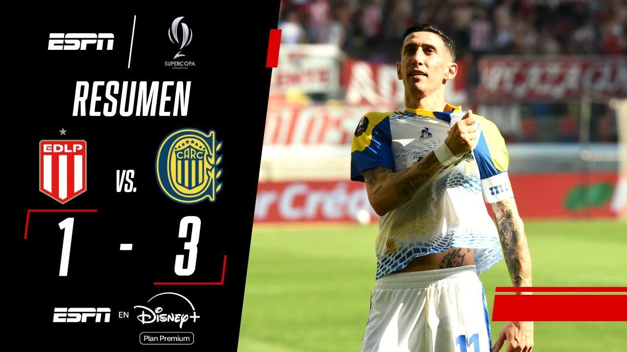 Doblete de Di María, triunfo de Central ante Estudiantes y escándalo en el final de la Supercopa Internacional