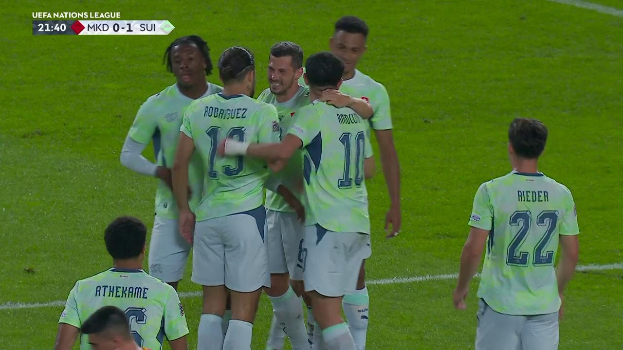 ¡Freuler, derechazo y adentro para el 1-0 de Suiza!