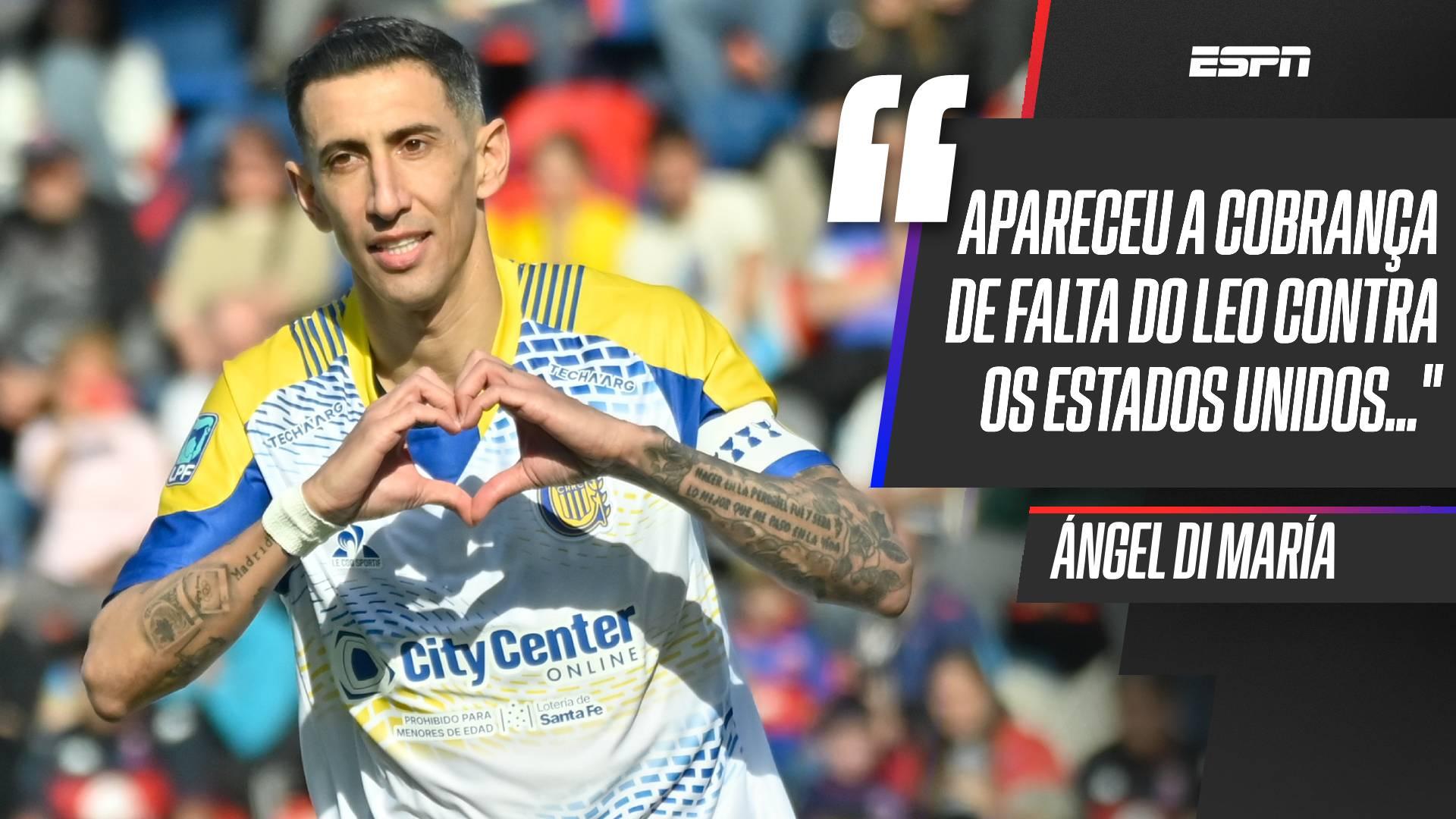 Di María revela inspiração em Messi para marcar golaço de falta pelo Rosario Central: 'Ele é o melhor da história'