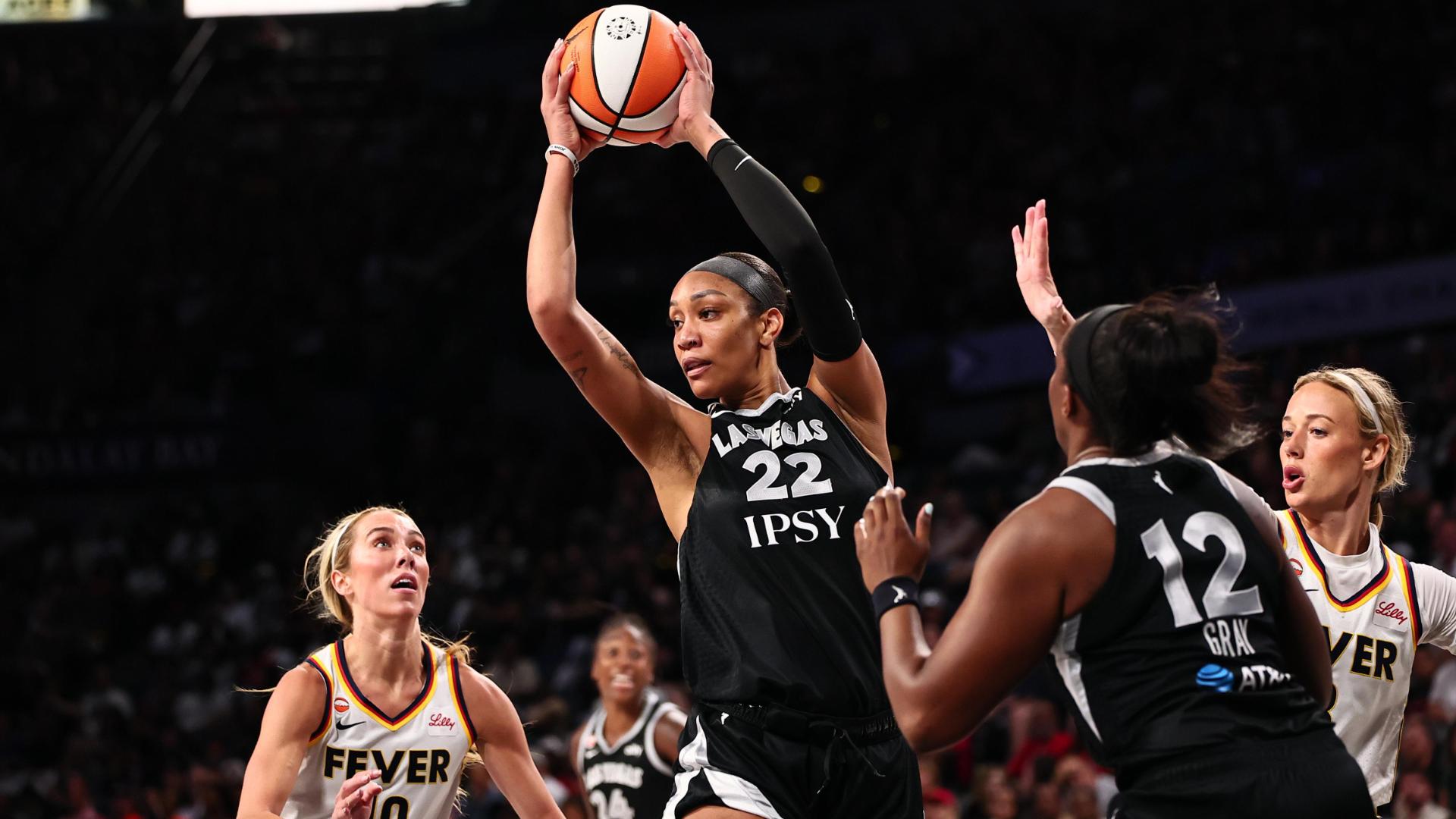 A'ja Wilson scores 38 as the Aces steamroll the Fever 102-85 in Game 1