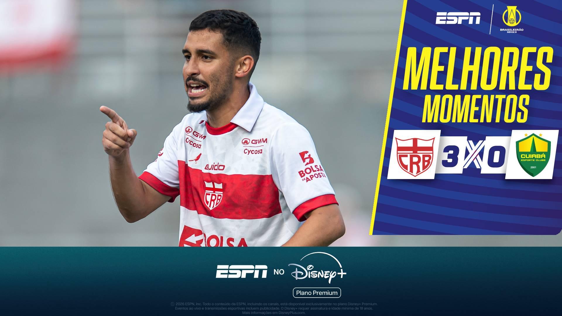 CRB vence Cuiabá por 3 a 0 pela Série B; VEJA como foi