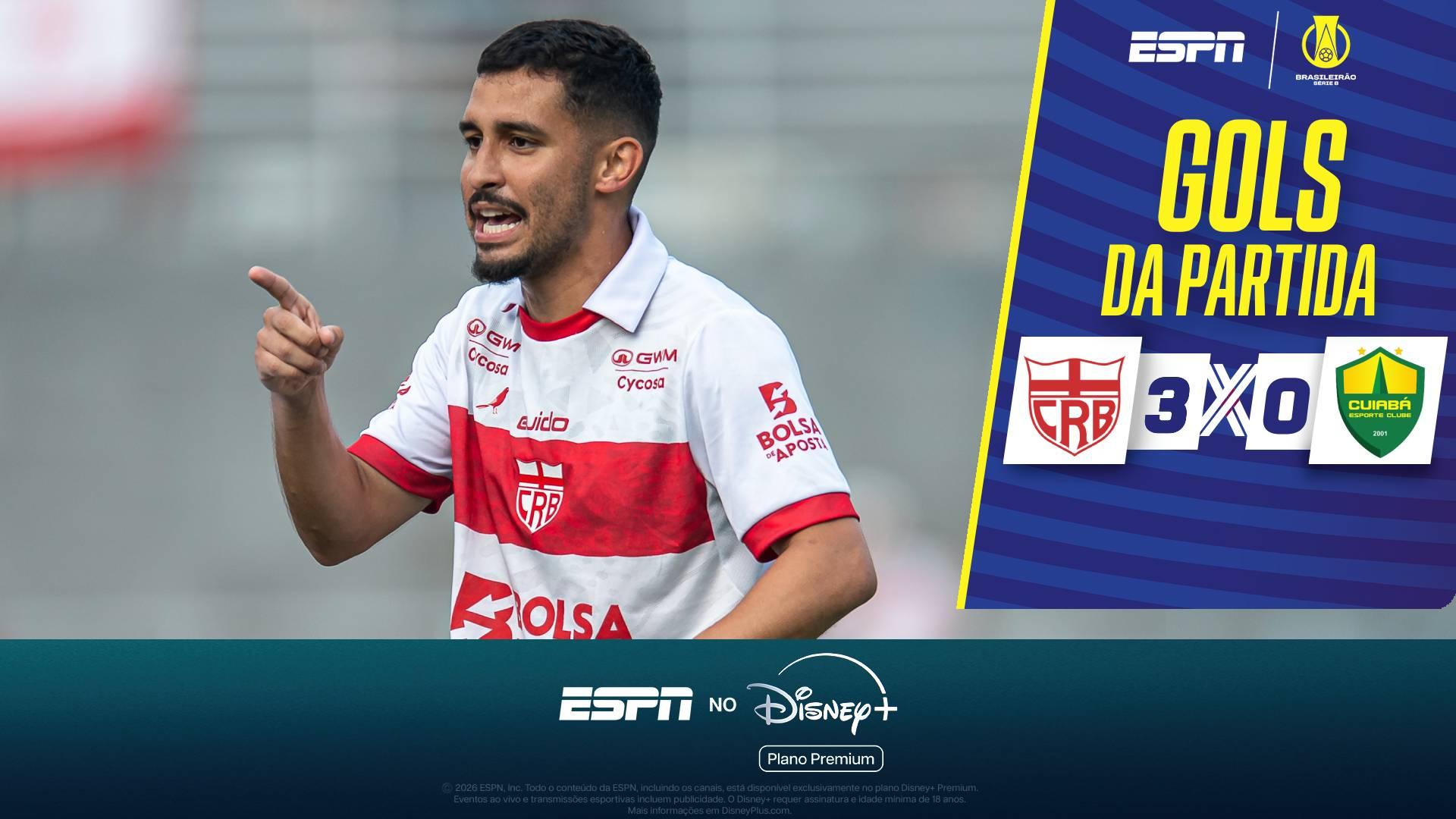 VEJA os gols da vitória do CRB sobre o Cuiabá pela Série B