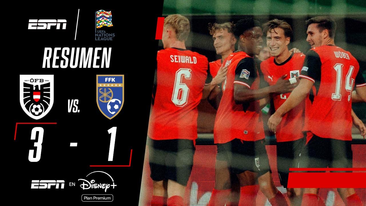 ¡Austria doblegó a Kosovo y es líder invicto en la Nations League!