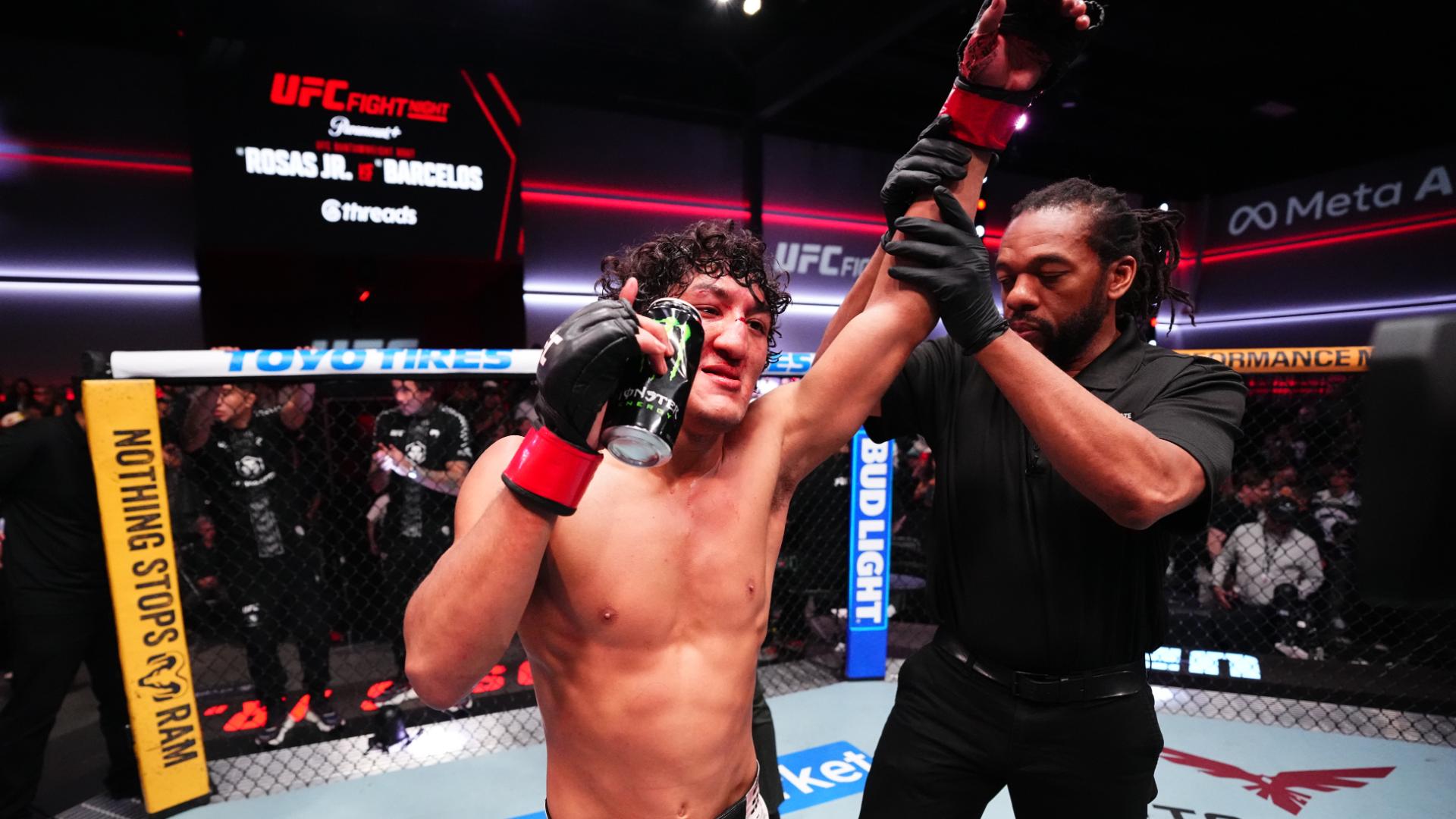 Raúl Rosas Jr. defeats Raoni Barcelos by TKO in round five