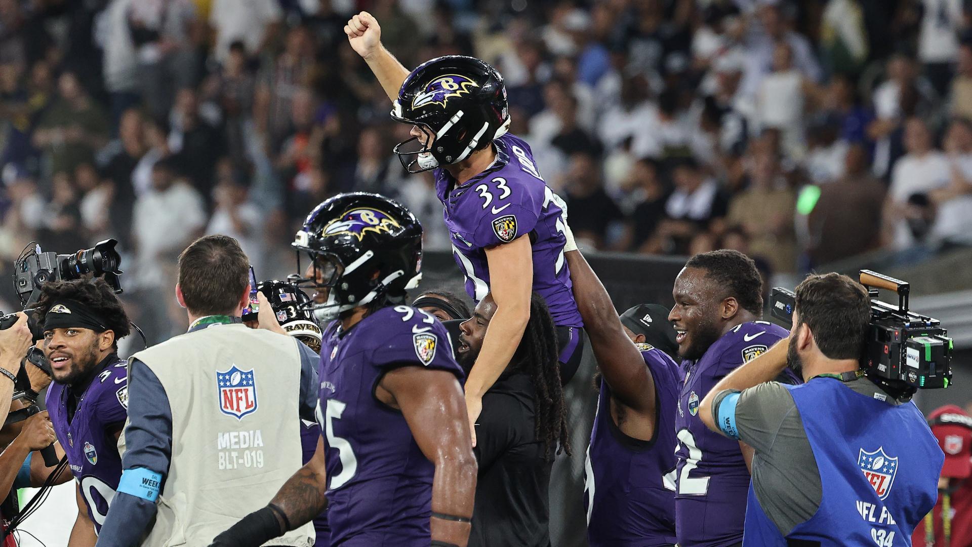 Ravens dejan tendidos a Cowboys en Maracaná con gol de campo sobre la hora