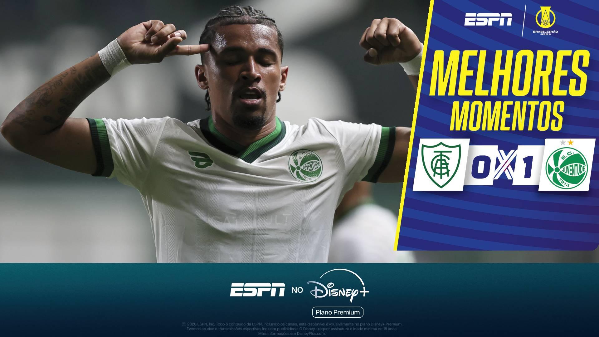 Juventude derrota América-MG em Belo Horizonte com gol de Marcos Paulo MP, entra no G2 e afunda rival no Z4