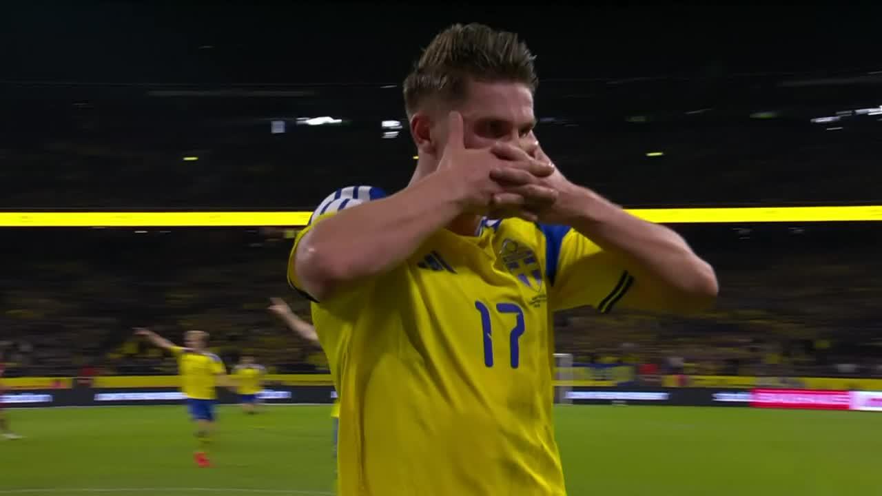 ¡Gol de Viktor Gyökeres para ampliar la ventaja de Suecia!