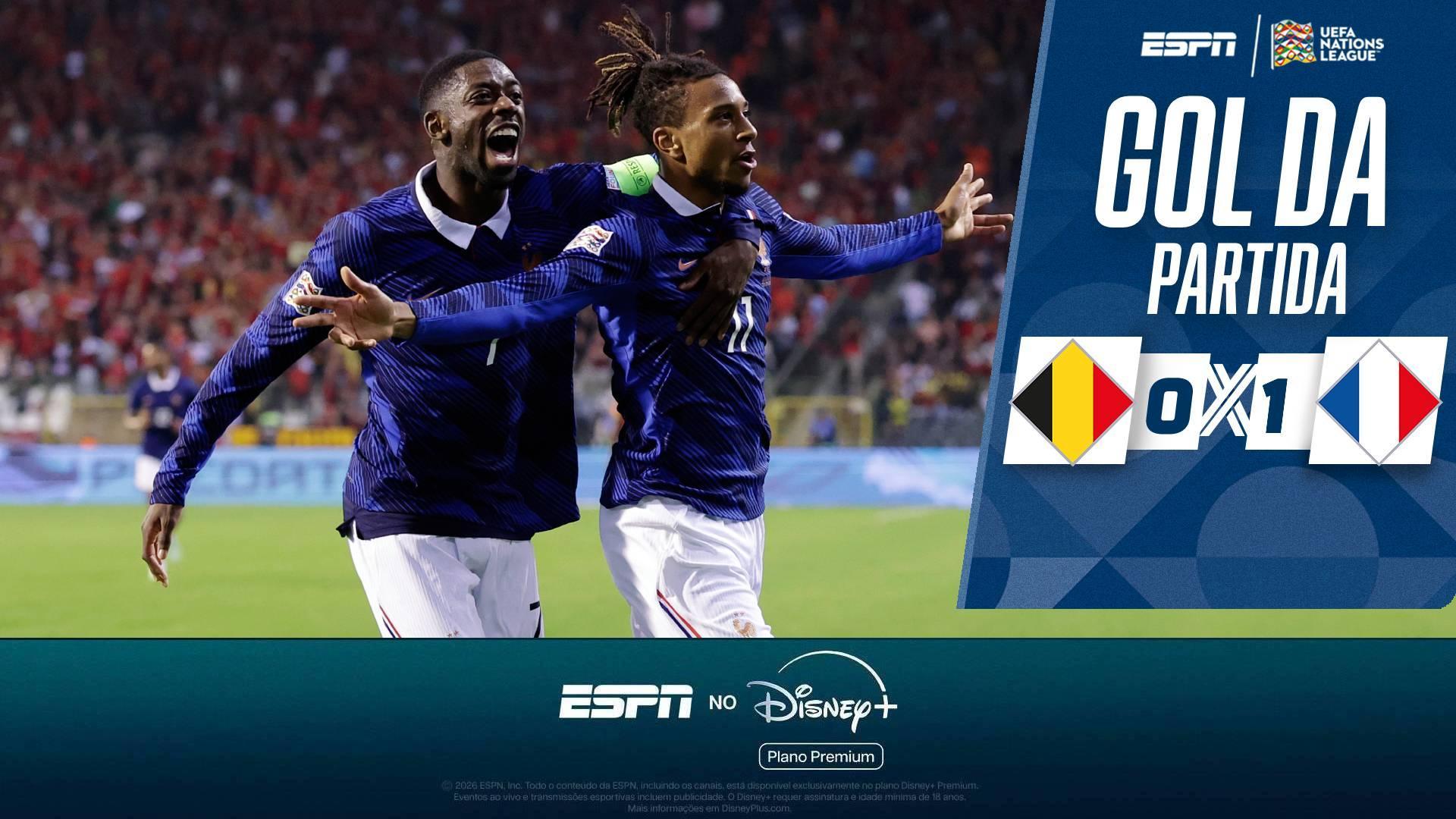 Gol da França! Olise mata no peito, deixa defesa no chão, chapa no cantinho e faz 1 a 0 na Bélgica