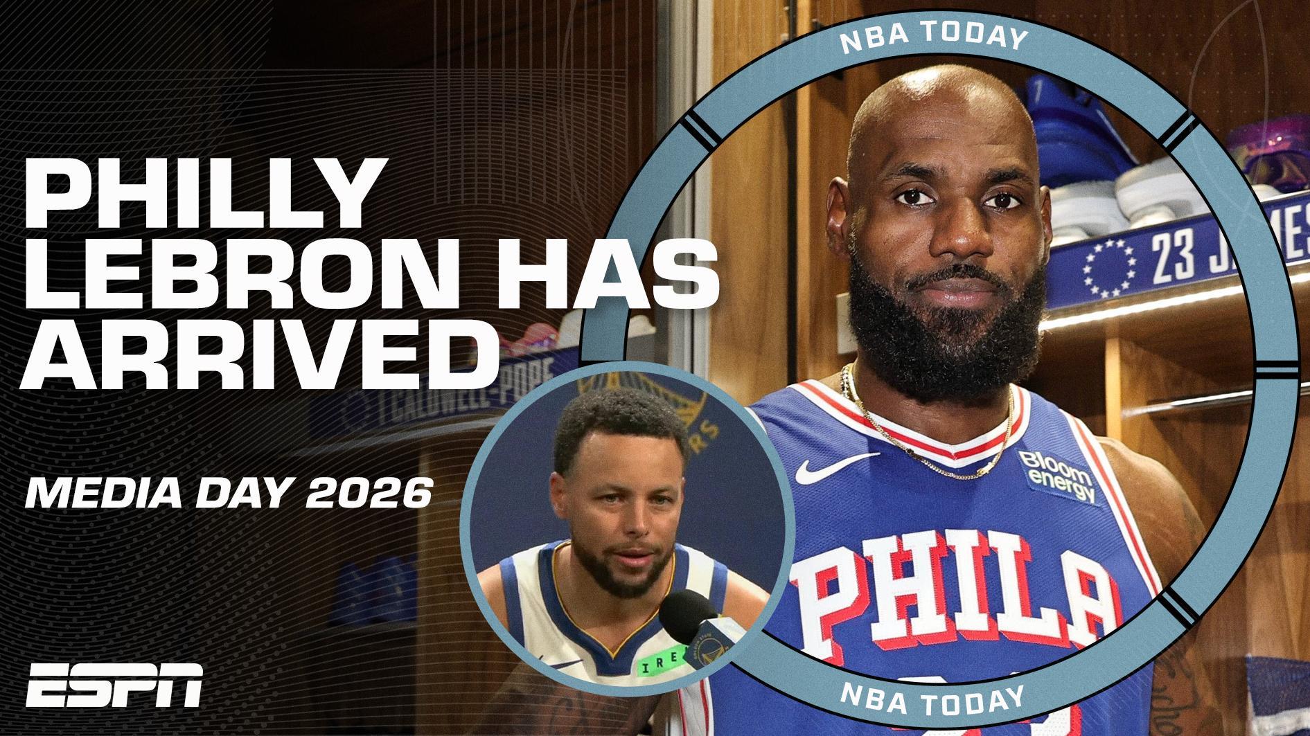First look at LeBron in Sixers threads + Steph on Warriors' offseason