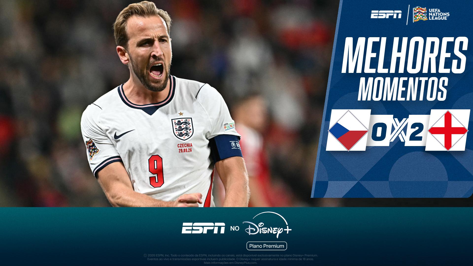Kane marca mais um, e Inglaterra vence a República Tcheca pela Nations League; VEJA como foi