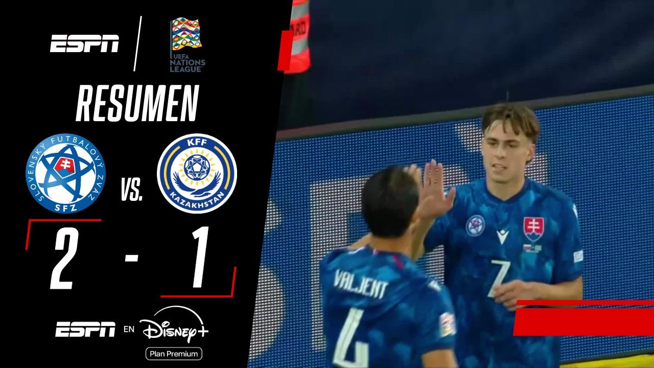 Eslovaquia derrotó 2-1 a Kazajistán y mantiene puntaje ideal en la UEFA Nations League