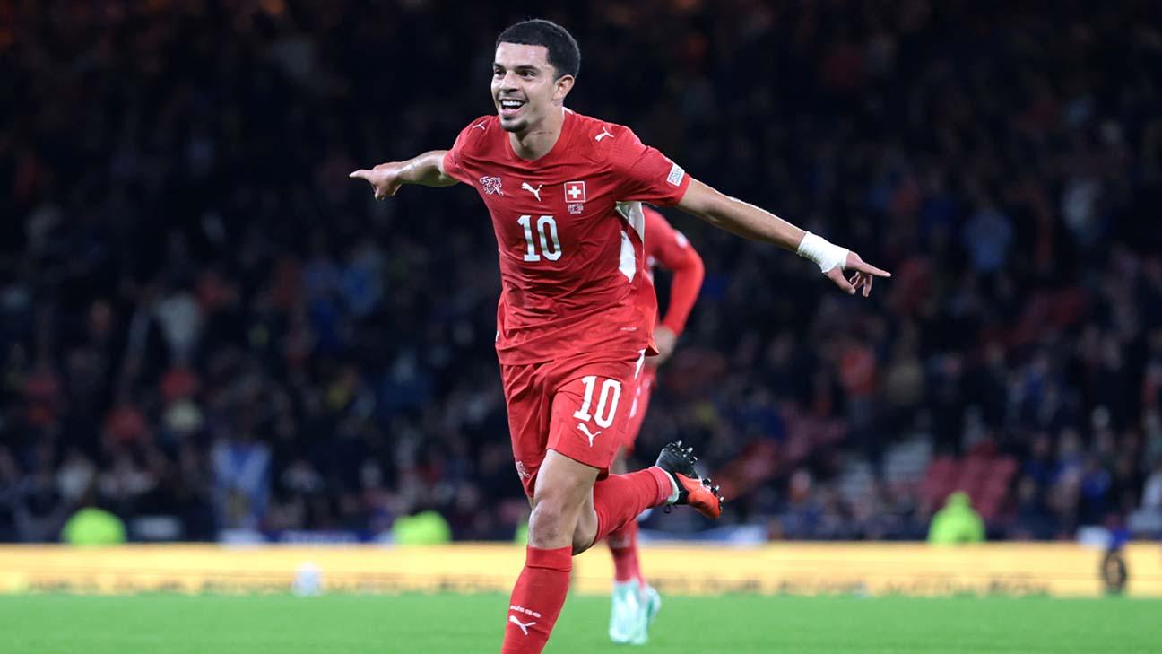 ¡Amdouni se llenó la boca de gol y selló la goleada de Suiza a Escocia!