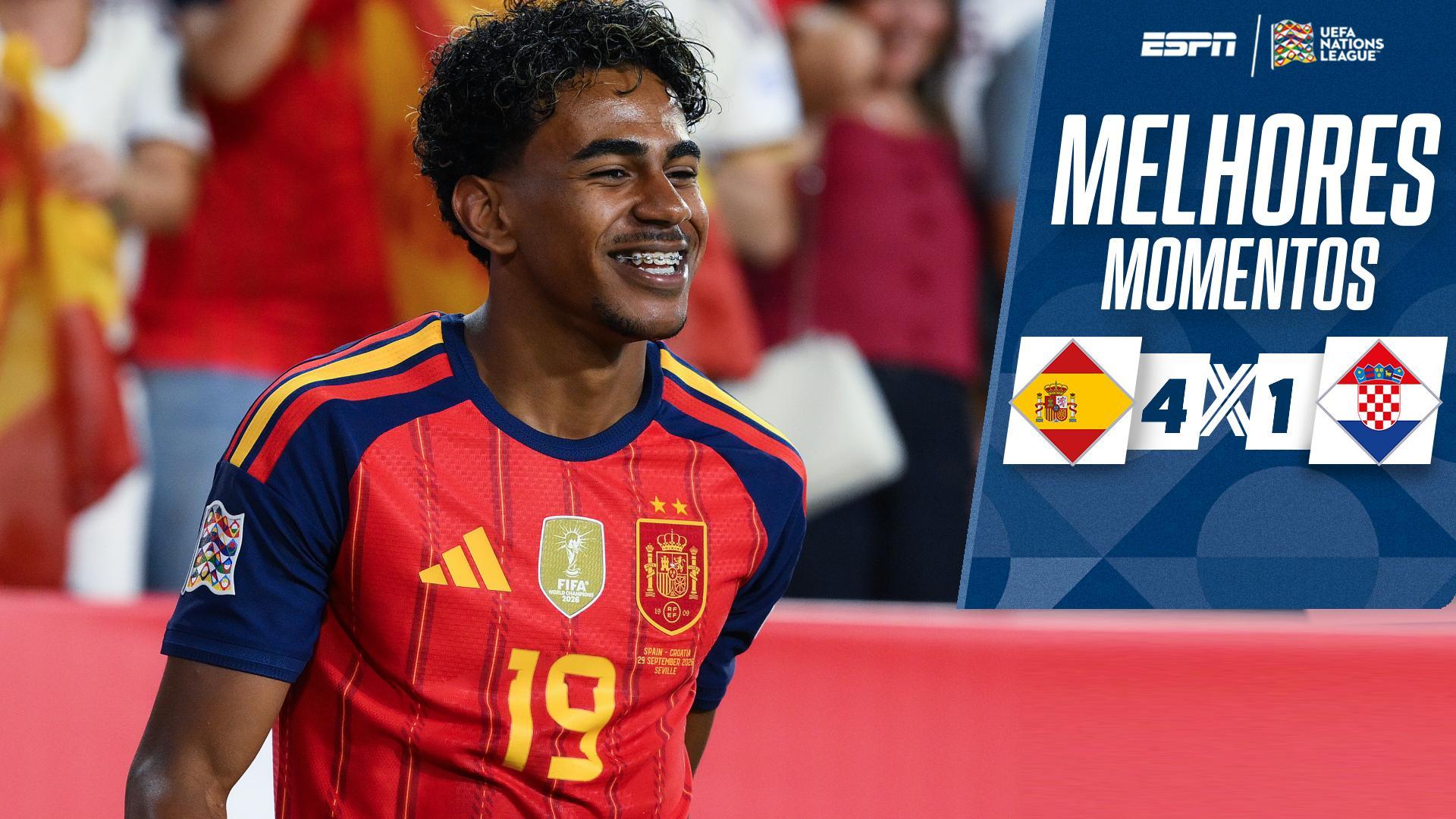Yamal comanda vitória da Espanha contra a Croácia pela Nations League; VEJA os melhores momentos