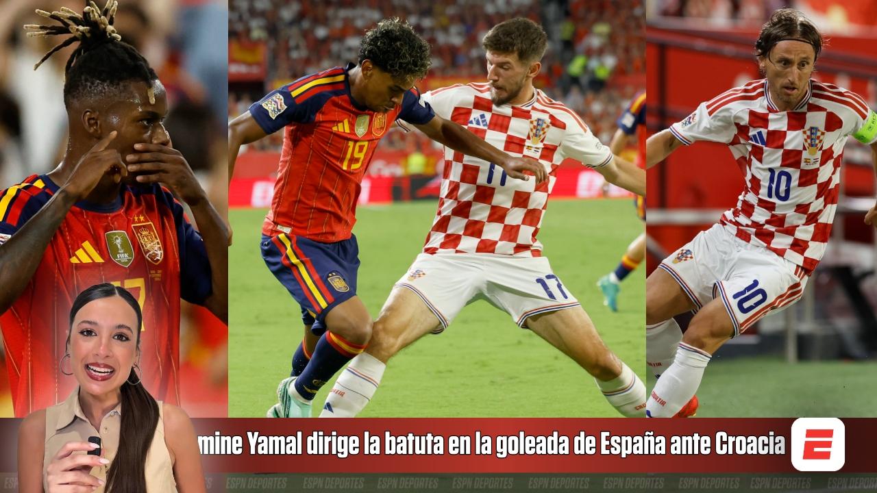 Lamine Yamal dirige la batuta en la goleada de España ante Croacia