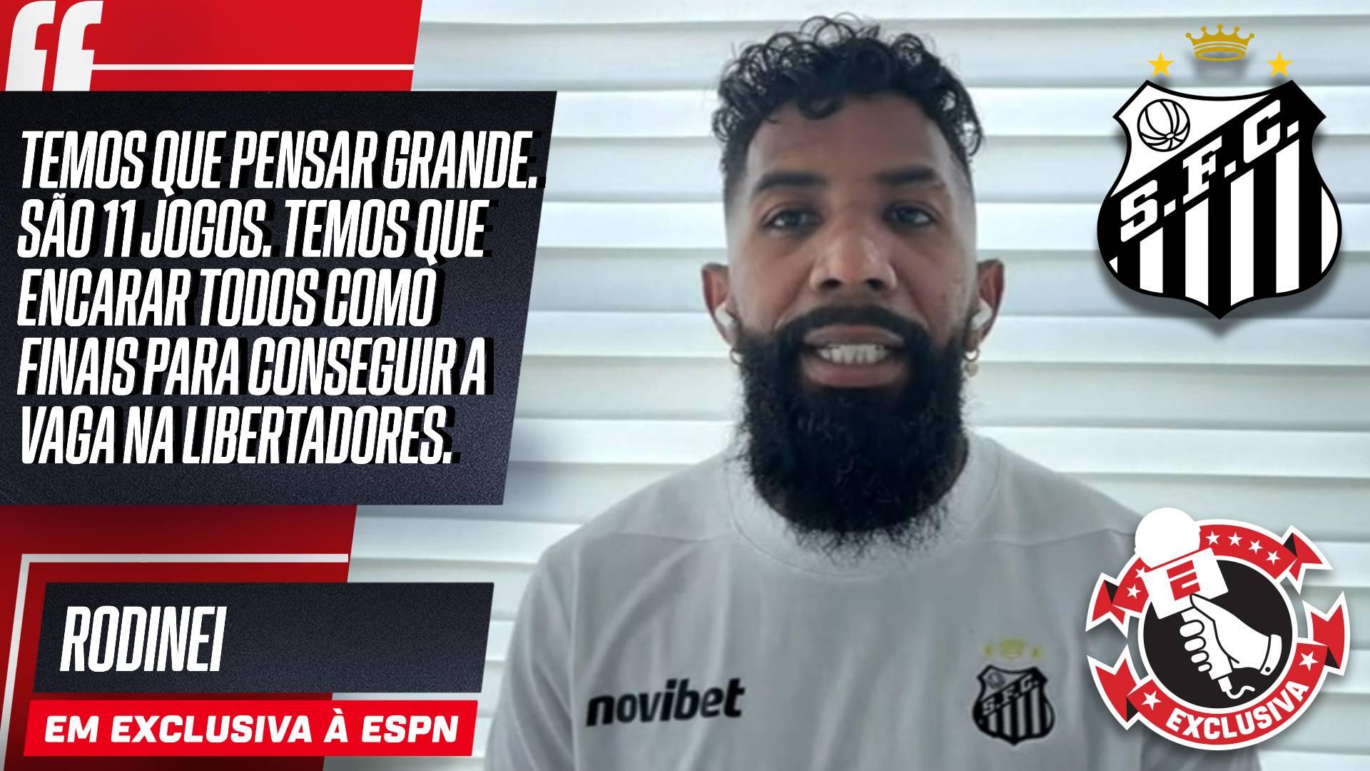 Qual a conta do Santos no Brasileirão? Rodinei diz que cada jogo é uma final e objetivo é por vaga na Libertadores