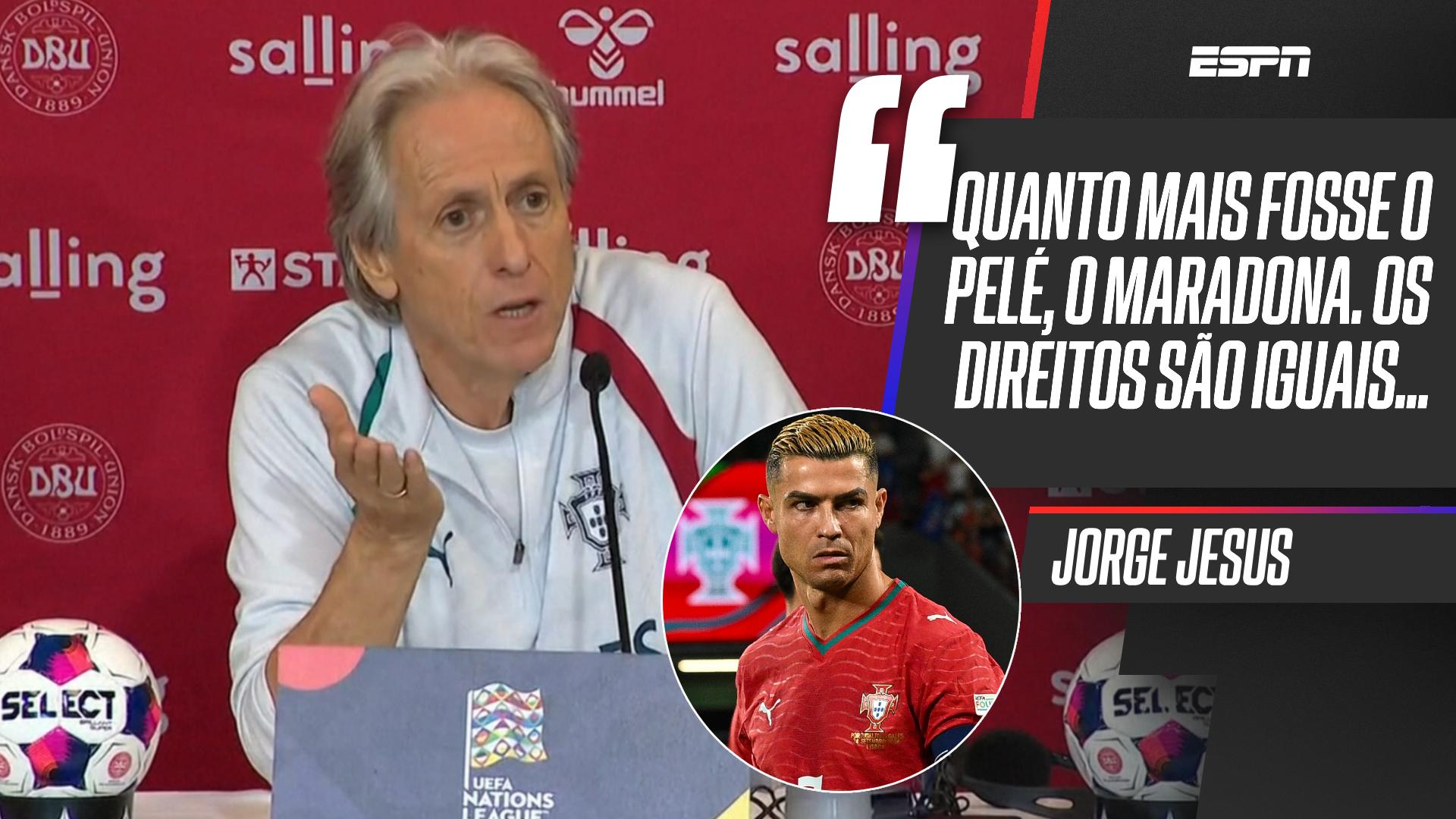 Jorge Jesus nega conflito com Cristiano Ronaldo e explica polêmica com jogador: 'Não existe caso nenhum'