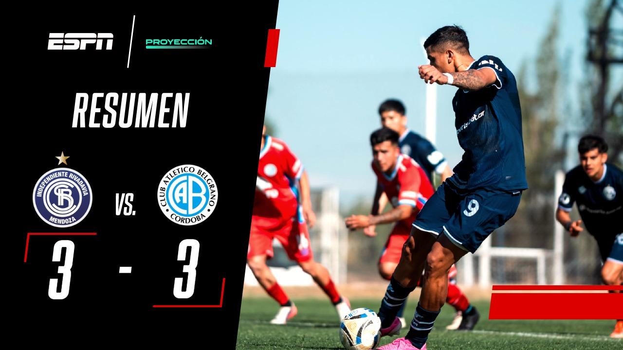 Independiente Rivadavia y Belgrano empataron 3-3 en un partidazo por el Torneo Proyección