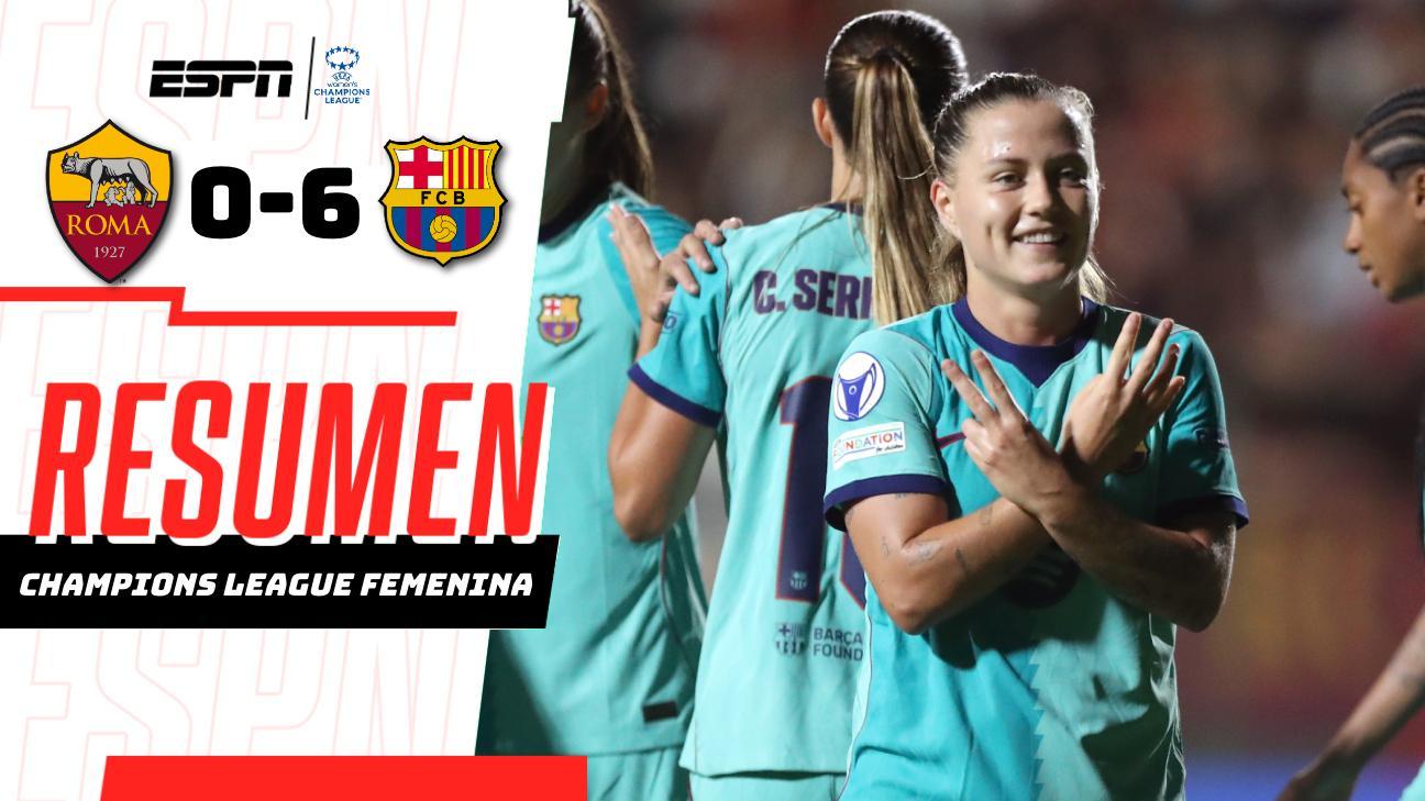 ¡El Barcelona aplasta a la Roma con una victoria 6-0 en la Champions Femenina!