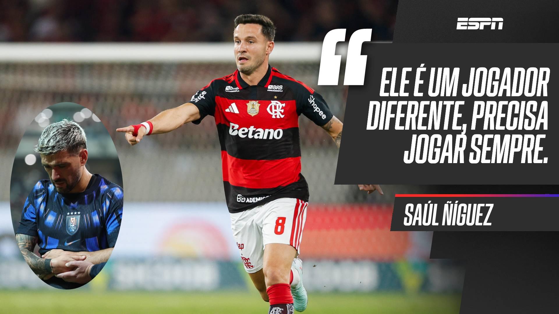 Saúl lamenta ausência de Arrascaeta e rasga elogios ao companheiro: 'Não tem outro jogador como ele no elenco, na América do Sul ou Europa'