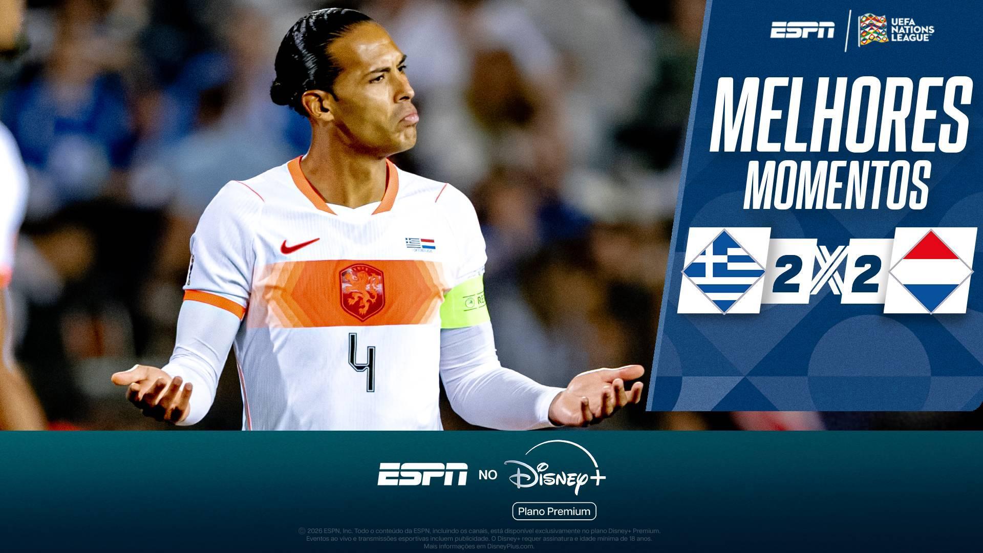 Grécia abre 2 a 0, mas Holanda busca empate na reta final; VEJA os melhores momentos