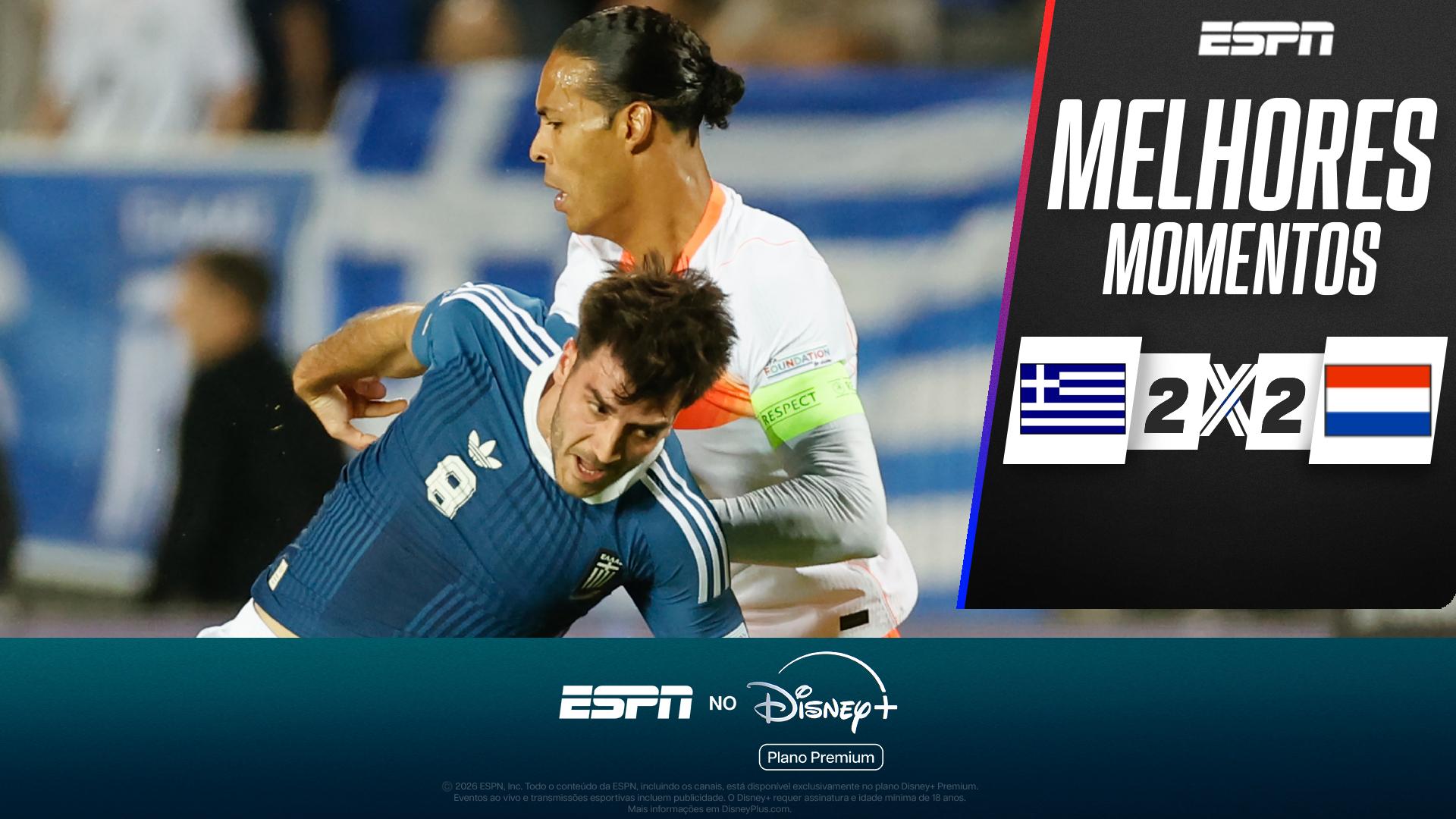 Grécia abre 2 a 0, mas Holanda busca empate na reta final; VEJA os melhores momentos